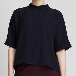 UNIQLO Mock Neck Drape Blouse